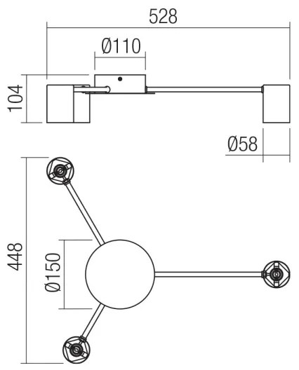 Spot Redo 01-4050 NOA 3xGU10/10W/230V negru