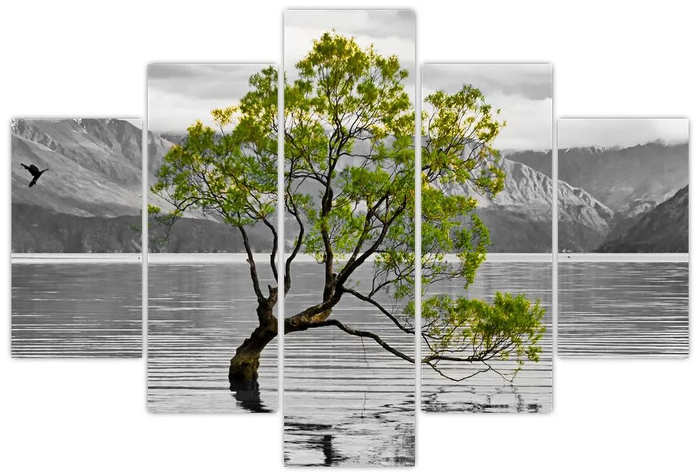 Tablou copacului în mijlocul lacului (150x105 cm)