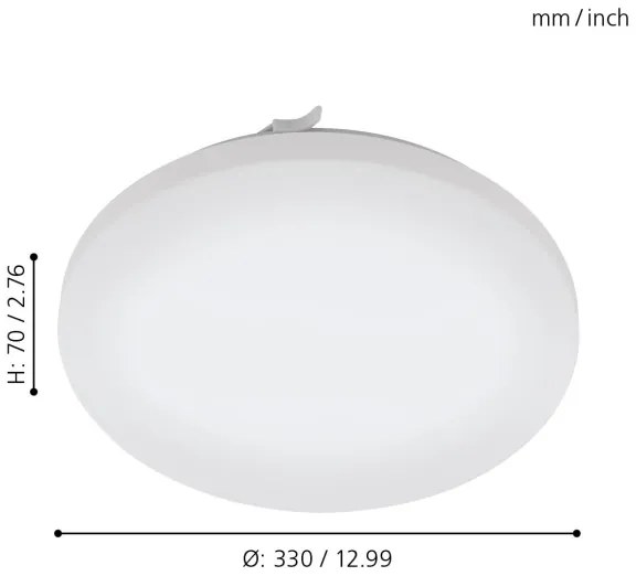 Eglo 97884 - Plafonieră baie LED FRANIA LED/17,3W/230V