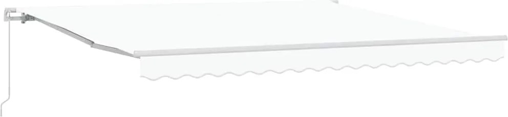 vidaXL Copertină Manual Alb 400 x 350 x 165 cm Poliester și metal