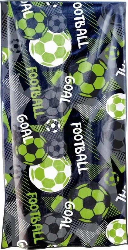 Prosop de plaja XL cu uscare rapida GOAL colorat 100 x 180 cm, 100% microfibra
