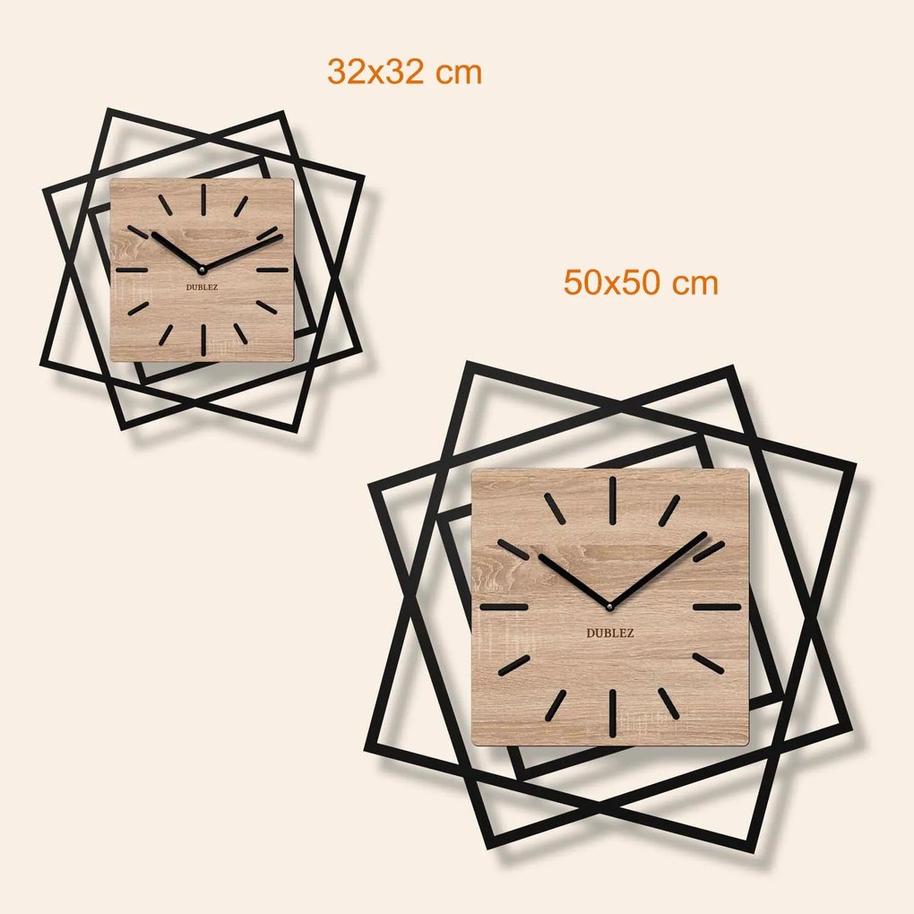 DUBLEZ | Ceas de perete din lemn 3D - Frames