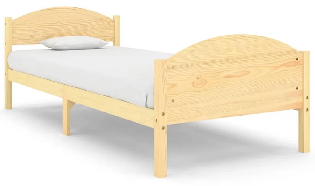 Cadru de pat, 90 x 200 cm, lemn masiv de pin Maro, 90 x 200 cm