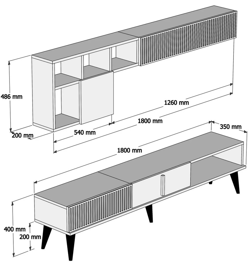 Mobilier living Michelle (Nuc + Negru). 1072224