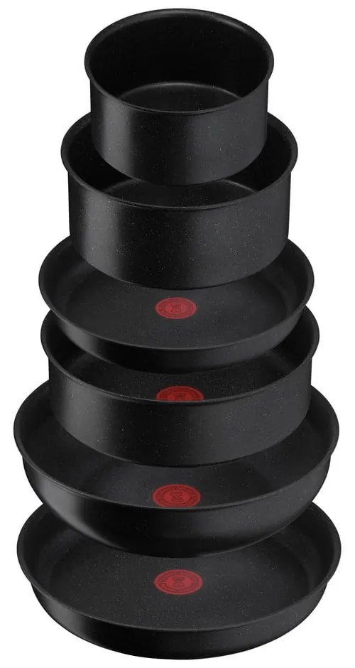 Set de vase pentru gătit 7 buc. din aluminiu INGENIO Black stone L3998702 – Tefal