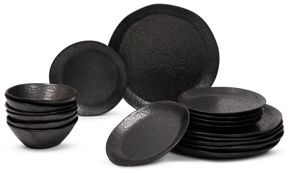 Serviciu de masă 18 buc. din gresie pentru 6 persoane Dark Moon – Bonami Selection