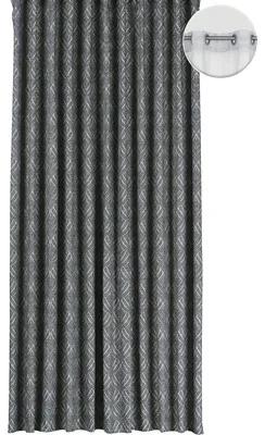 Draperie cu inele Sesimbra jacquard gri 250x260 cm