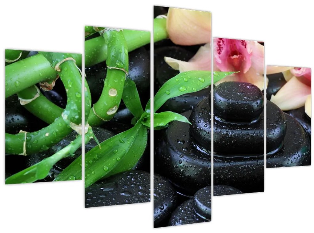 Tablou - Pietre și orhidee (150x105 cm)