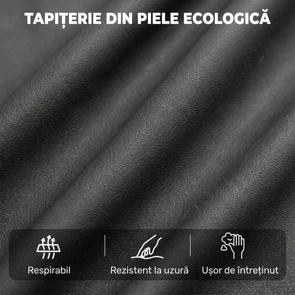 HOMCOM Canapea Reclinabilă Electrică 2 Locuri 135° cu Masaj și Încălzire, Material cu Aspect de Piele, Gri Închis | Aosom Romania