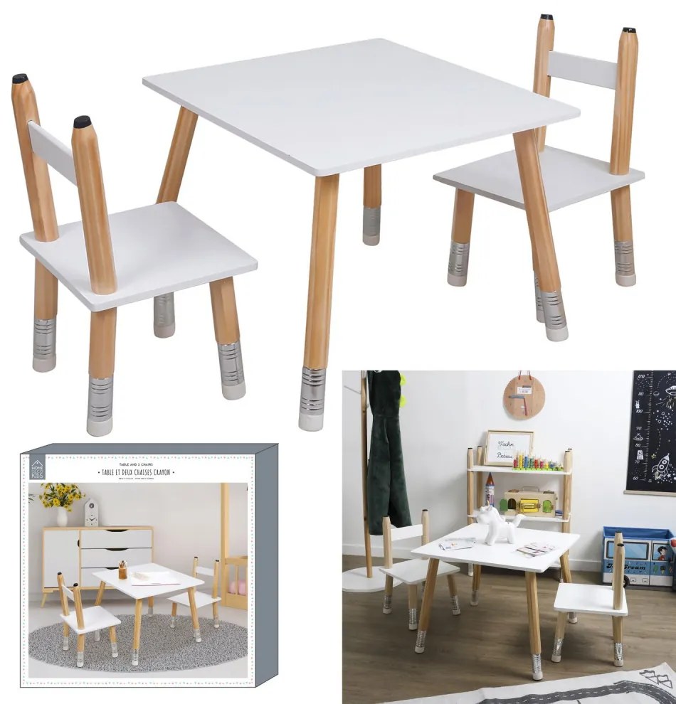 Set mobilier pentru copii alb, STUDY