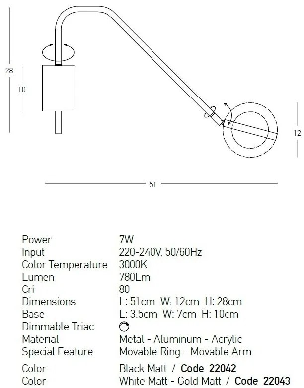 Aplica de perete LED moderna Lord