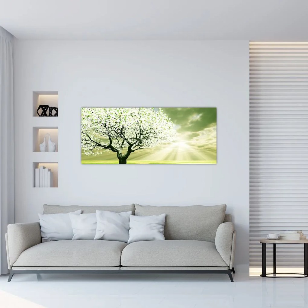 Tablou cu copaci pe luncă (120x50 cm)