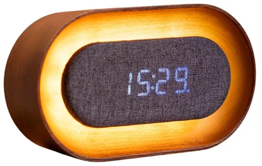 Ceas deșteptător digital Lumos Walnut – Gingko