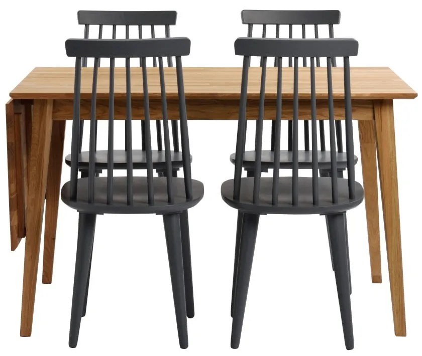 Masă de dining pliabilă din lemn de stejar natural Rowico Mimi, 120 x 80 cm