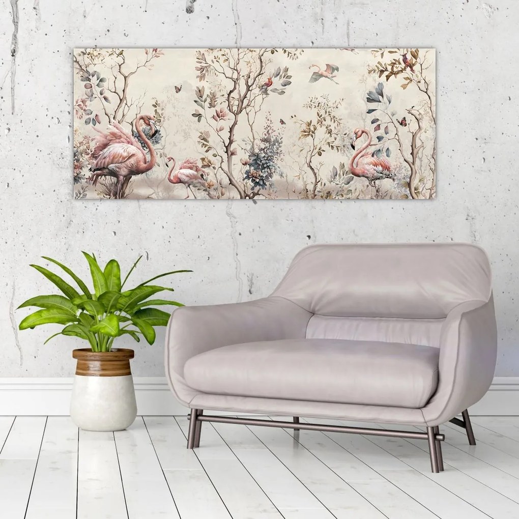 Tablou - Desen de flamingo (120x50 cm)