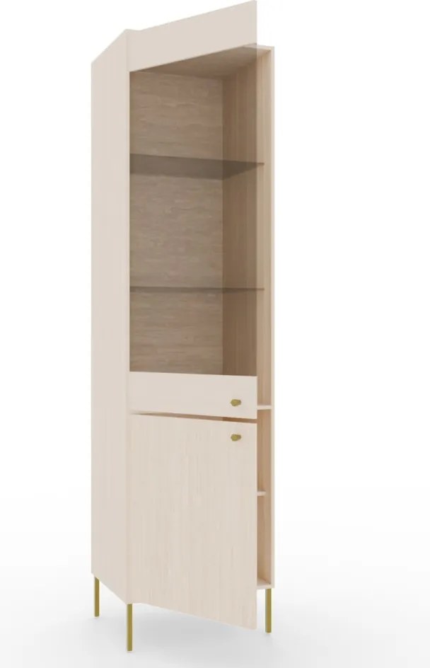Vitrina cu doua usi, Tili, ADRK Furniture (Culoare: Bej)