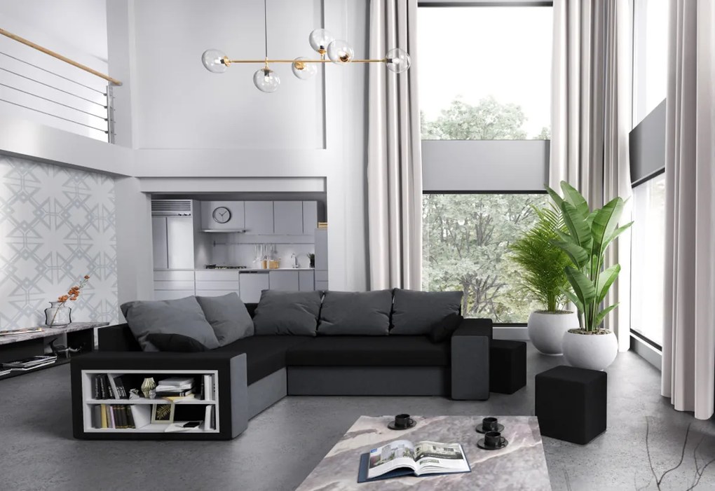 Supermobel Colțar extensibil DALLAS, 244x67x180, rainbow 27/15, stânga