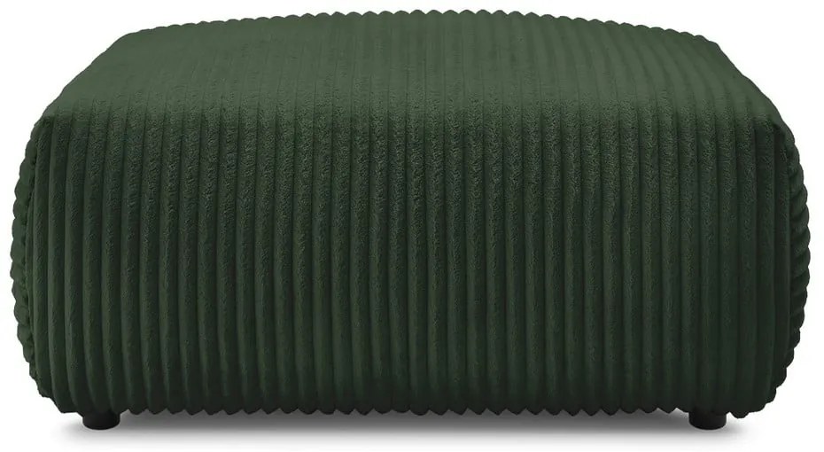 Taburet verde închis cu tapițerie din catifea reiată Lucien – Bobochic Paris