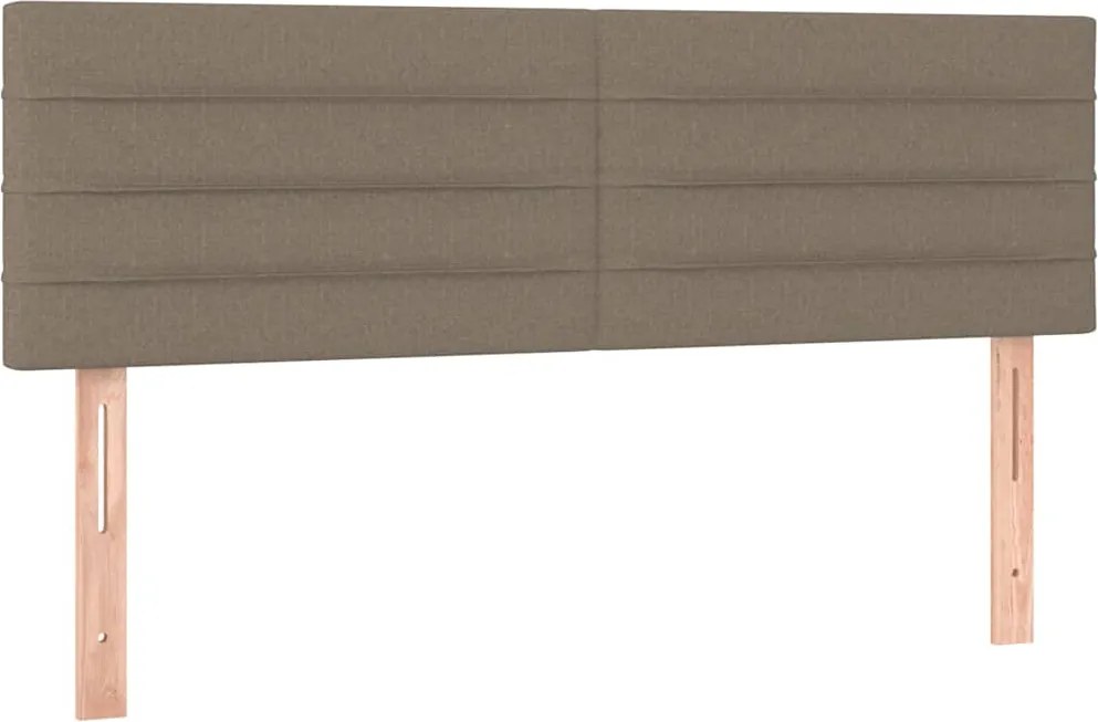 vidaXL Tăblii de pat, gri taupe, 144x5x78/88 cm, textil