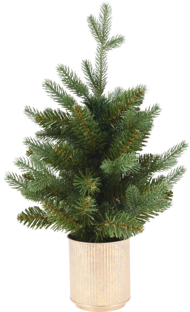 Brad artificial în ghiveci auriu, 45 cm