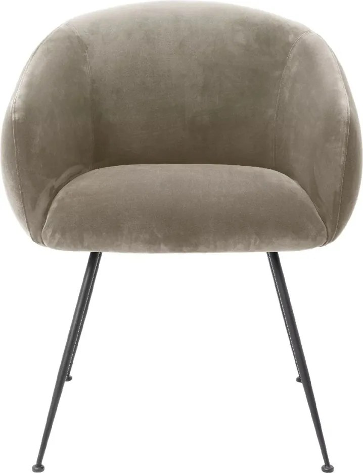 Scaun design LUX Elbury, catifea Savona greige