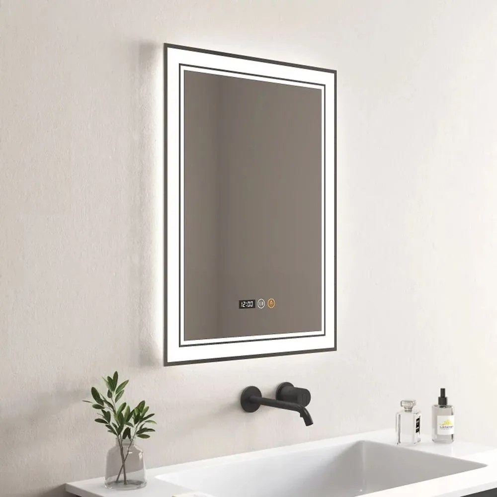 Oglinda cu iluminare si dezaburire Inter Ceramic 50x70 cm forma dreptunghiulara