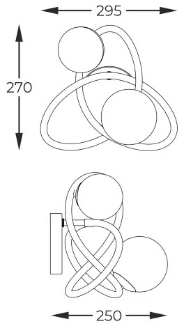 Aplică Zuma Line MB4922-2-EBGN NISYRO 2xG9/3,5W/230V negru