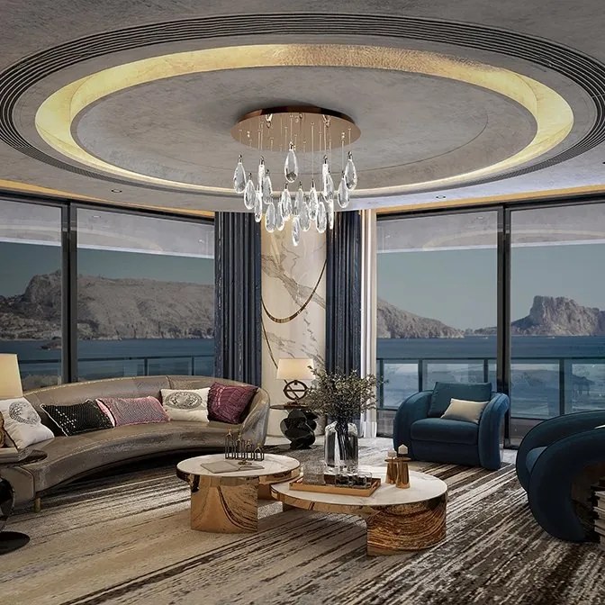 Plafoniera cu 19 pendule LED CCT cu telecomanda Lagrimas