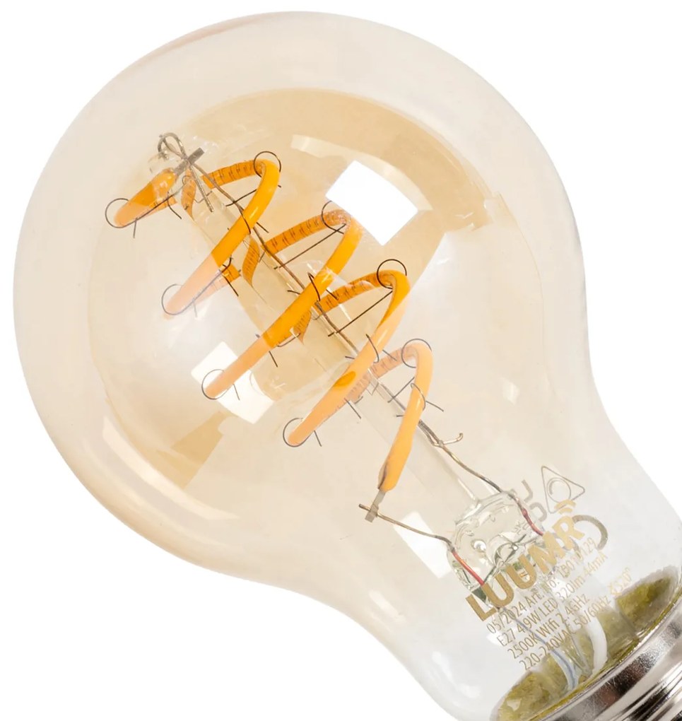 Set 5 becuri Becuri LED inteligente E27 reglabile A60 chihlimbar 4.9W 320lm 2500K