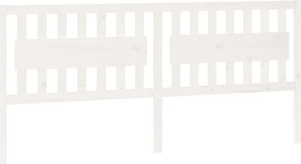 vidaXL Tăblie de pat, alb, 205,5x4x100 cm, lemn masiv de pin