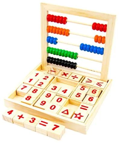 Abac din lemn cu cuburi cu cifre si operatiuni JC19