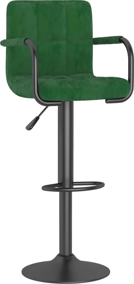 vidaXL Scaun de bar, verde închis, catifea
