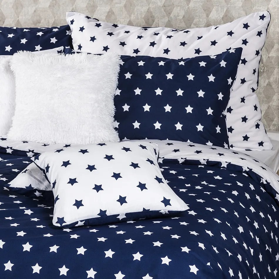 Lenjerie pat 1 pers. 4Home Stars Navy blue, 160 x 200 cm, 70 x 80 cm