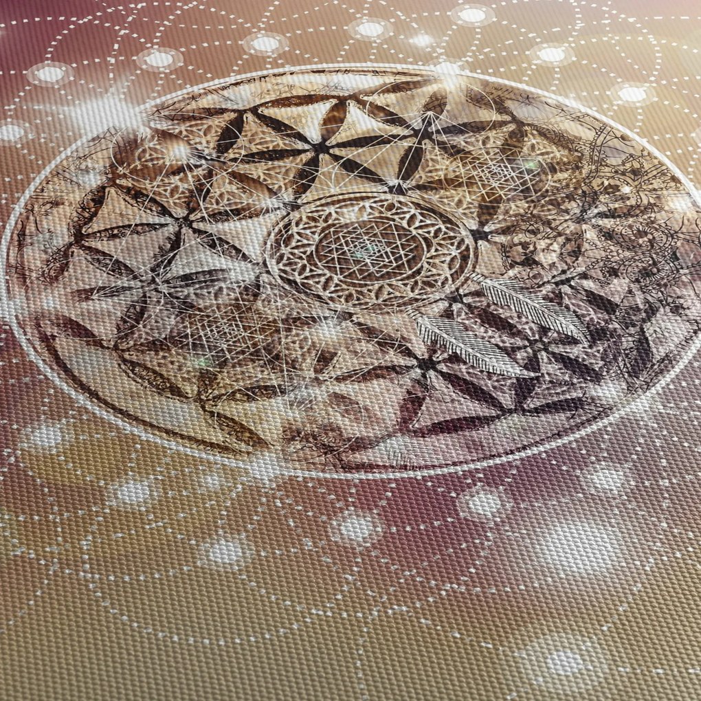 Tablou - Mandala cu elemente (70x50 cm)