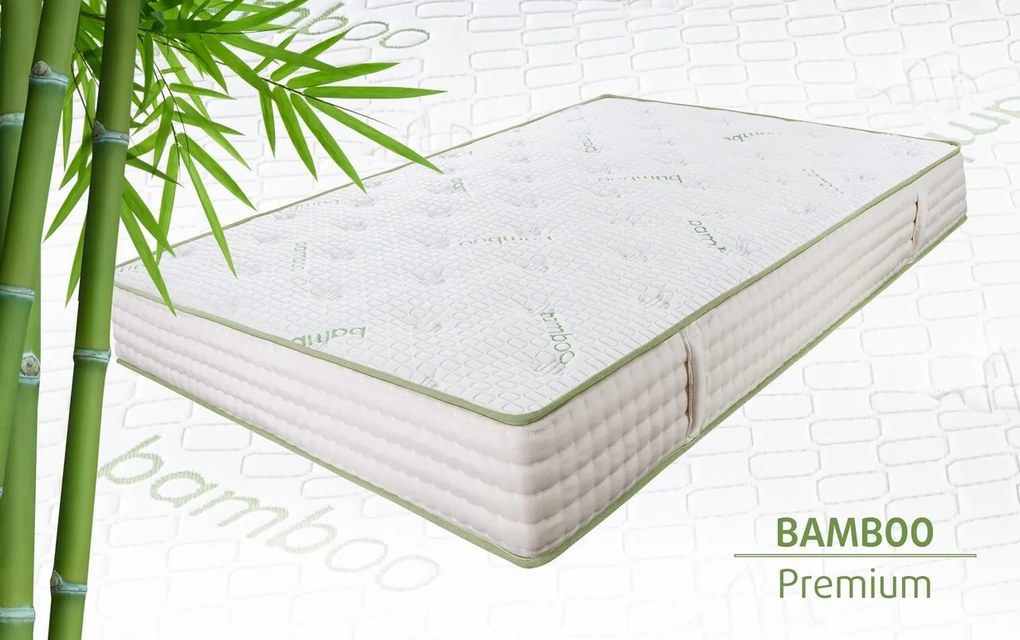 Saltea Ortopedica, Hipoalergenica, Premium Bamboo Memory Latex, 140x200 cm, H 26 cm, Arcuri Pocket, 7 Zone de Confort