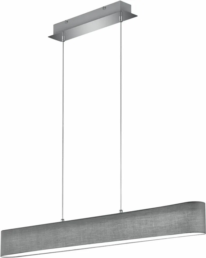 Lustra LED tip pendul LUGANO metal/material textil, gri, 1 bec, 230 V