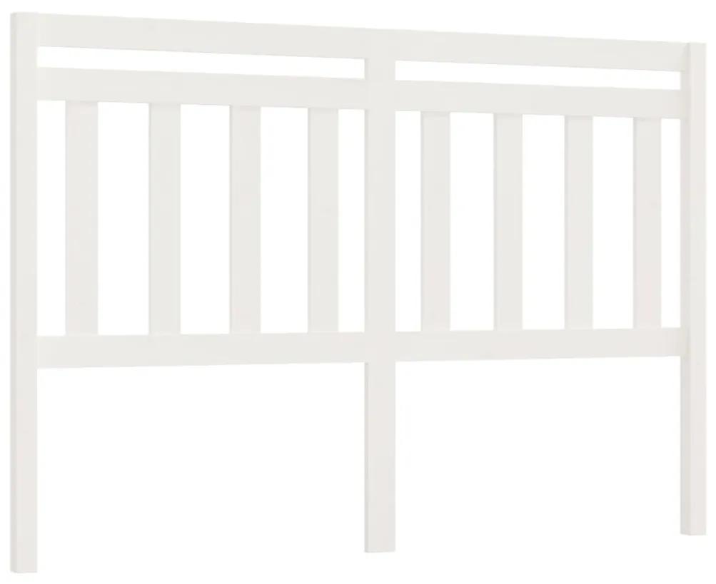 814085 vidaXL Tăblie de pat, alb, 126x4x100 cm, lemn masiv de pin