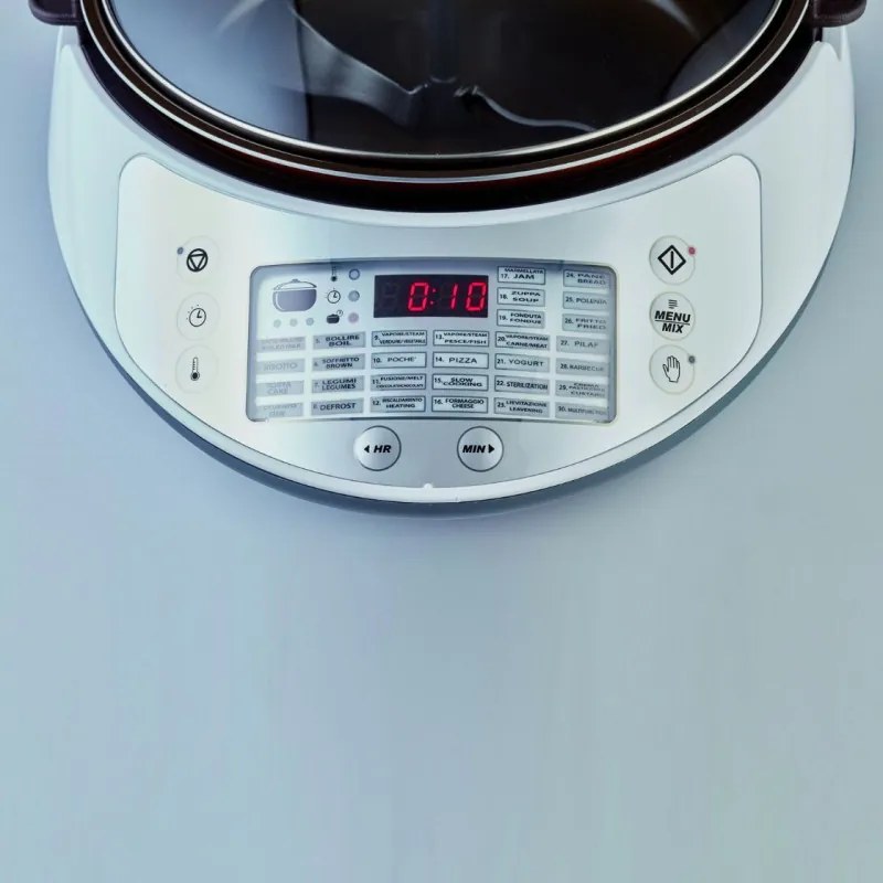 Multicooker Ariete TWIST 2945/00, 1900W, 5 L, 30 programe, 35-180°C, Acoperire antiaderenta, LCD, Alb