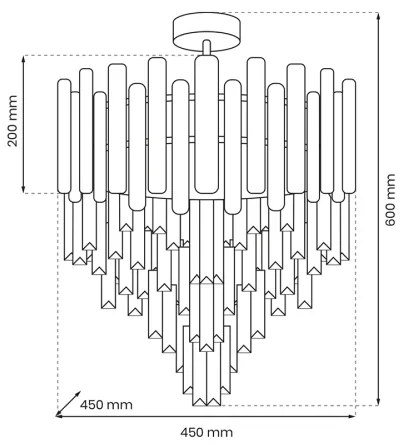 Lustră pe tijă MADISON 9xE14/40W/230V auriu