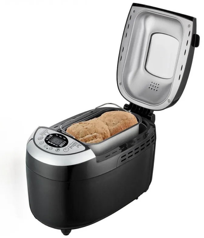 Masina de facut paine FIRST FA-5152-3-BA, 850W, 1.25 kg, 12 programe, Timer, Acoperire antiaderenta, Negru/inox