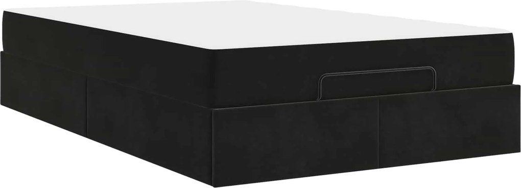 vidaXL Cadru de pat cu saltea cu saltea 2 pcs Negru Catifea