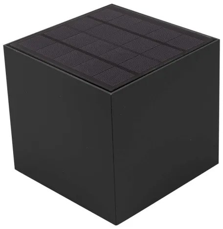 Aplica solară de perete LED cu senzor, 9W, 5V, IP65, 2600 mAh, antracit