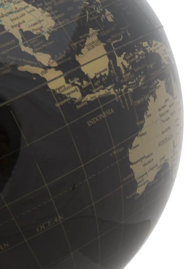 Decoratiune glob negru/bronz din metal, ∅ 20 cm, Globe Mauro Ferretti