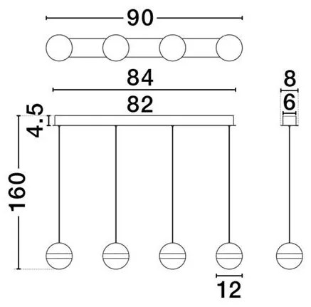 Lustra cu 4 Pendule LED stil modern ALAZ