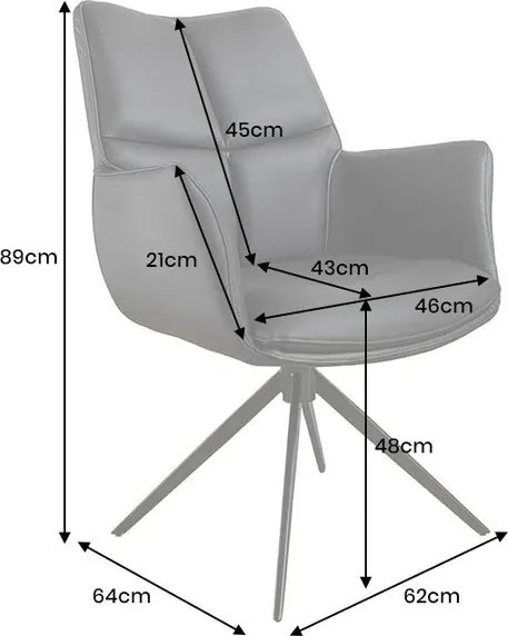 Scaun pivotant modern, Piele Naturala, Negru, PAPILLON