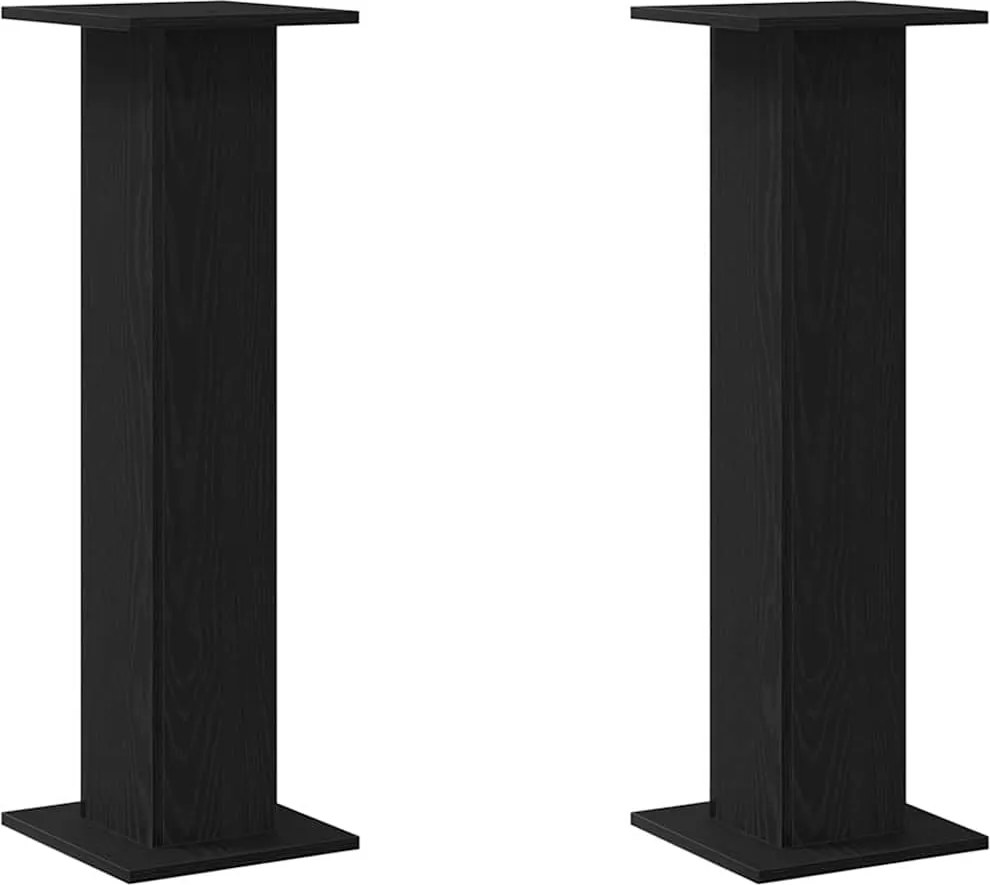 vidaXL Suport pentru plante 2 pcs Stejar Negru 30 x 30 x 95 cm