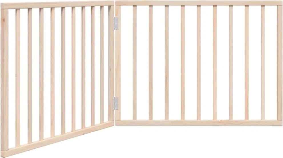 vidaXL Poartă de acces pentru câini pliabilă, 2 panouri, 160 cm, lemn de plop