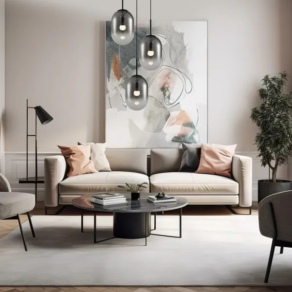 Lustră pe cablu ALIAS 3xE14/40W/230V negru/gri