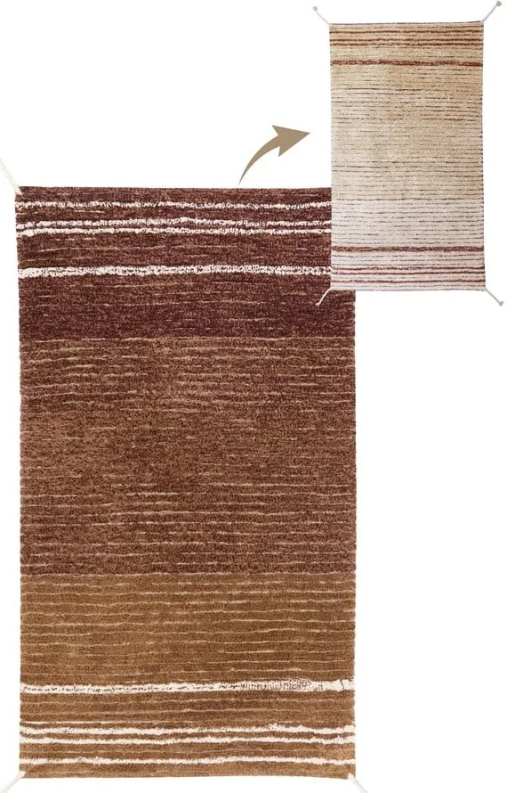 Covor cărămiziu din bumbac 80x140 cm Twin Toffee – Lorena Canals