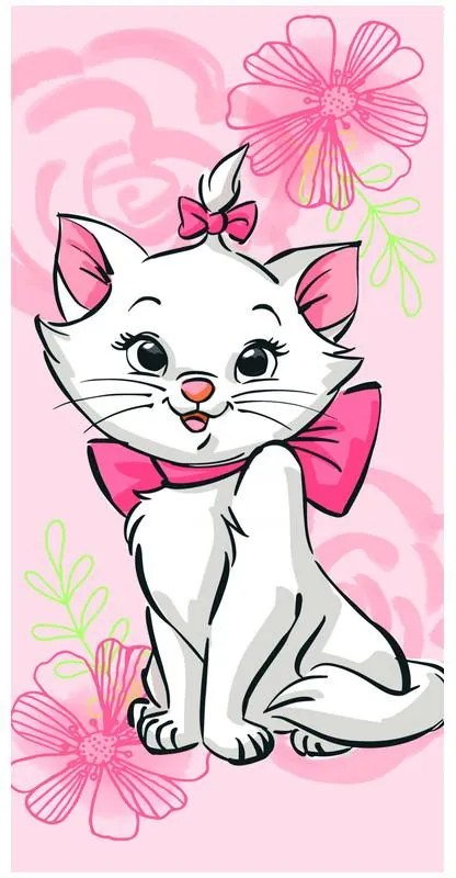 Disney Marie Pink Flower prosop de baie, prosop de plajă 70*140cm